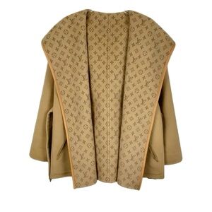 Louis Vuitton Wool Belted Short Wrap Peacoat